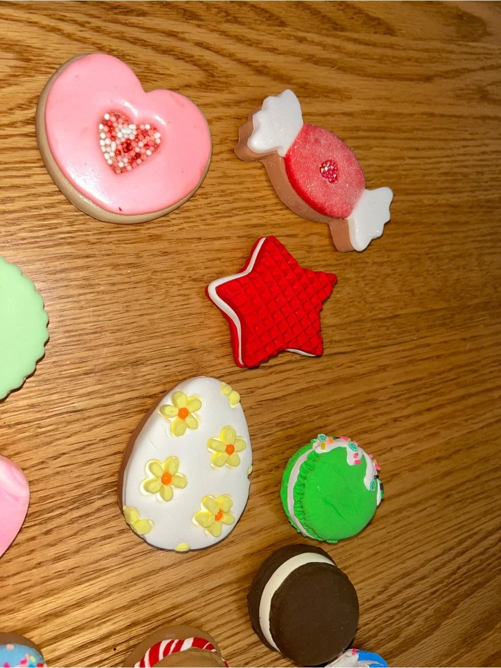 Assorted Pastel Party Cookie Embellishments - Pink, Green, Blue & More